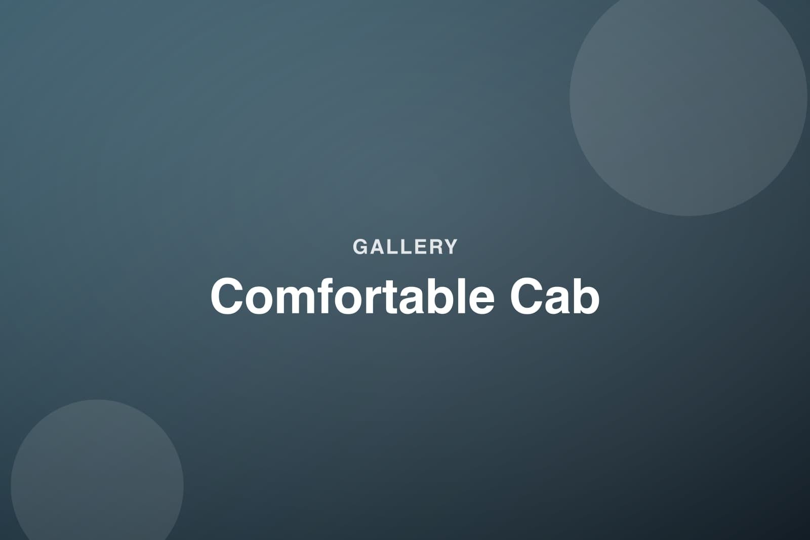 Comfortable cab artwork