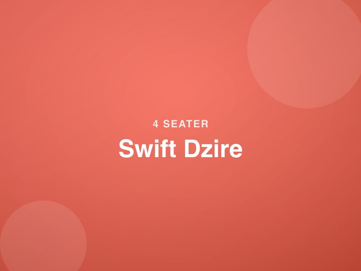 Illustration of a Swift Dzire sedan for Tirupati taxi service